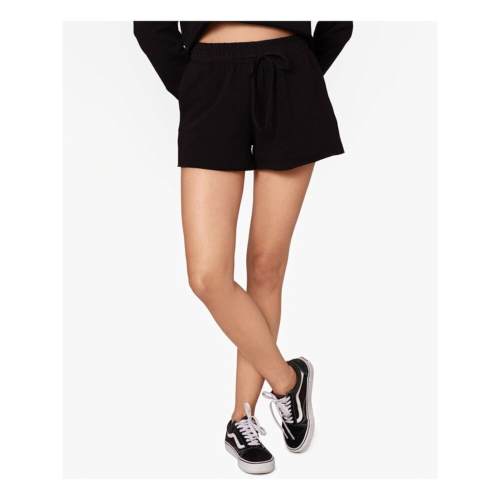 BAM BY BETSY & ADAM Womens Black Raw-hem Drawstring-waist Lounge Shorts XL